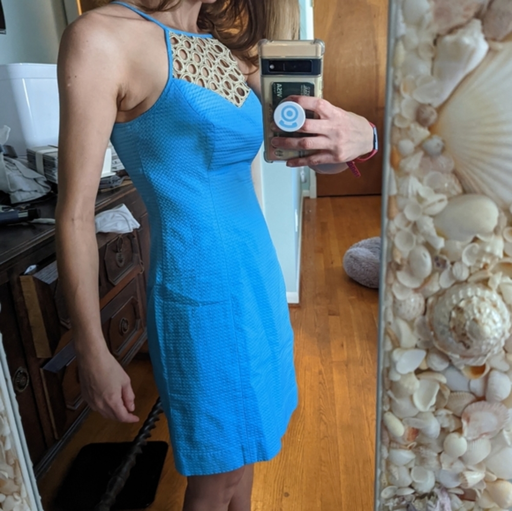 Lilly Pulitzer Blue Mini Dress with Lace